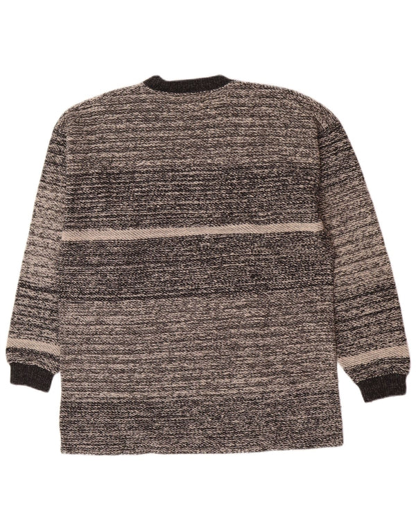 Levi's Mens Crew Neck Jumper Sweater Medium Grey Striped Cotton