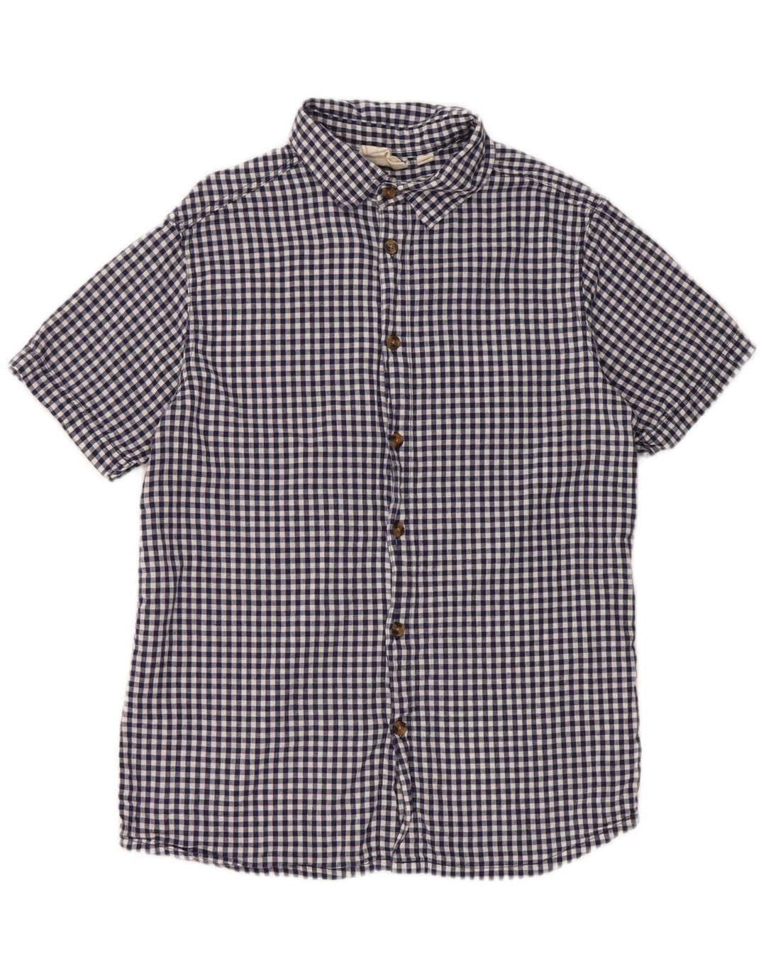 Mountain Warehouse Mens Short Sleeve Shirt XS Blue Gingham Cotton