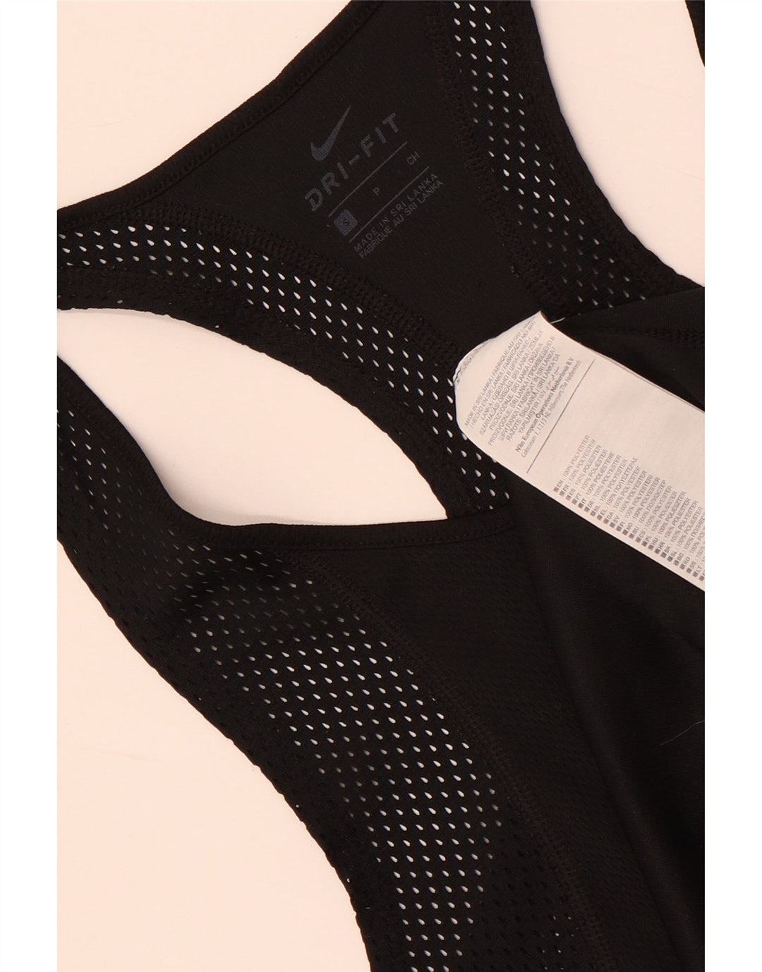Nike Womens Dri Fit Vest Top UK 10 Small Black Polyester