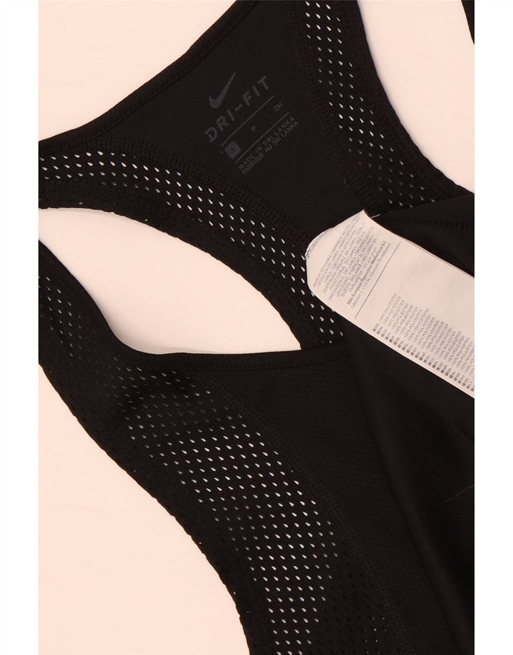 Nike Womens Dri Fit Vest Top UK 10 Small Black Polyester