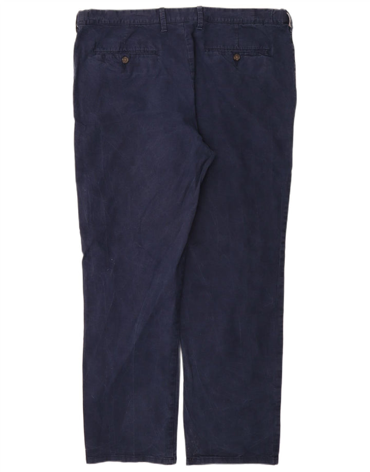 Marks & Spencer Mens Straight Regular Chino Trousers W40 L33 Navy Blue