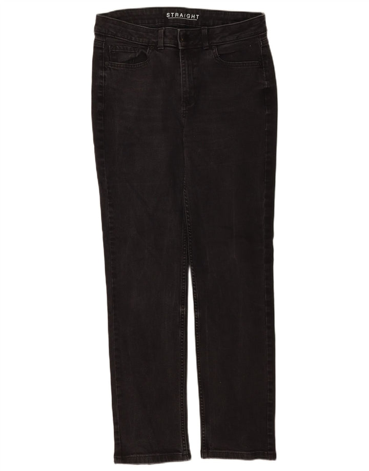 Marks & Spencer Womens Straight Jeans UK 12 Medium W32 L30 Black Cotton