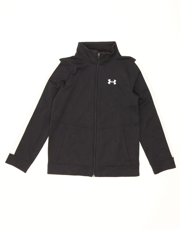 Under Armour Boys Tracksuit Top Jacket 9-10 Years Medium Black Colourblock