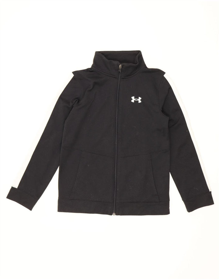 Under Armour Boys Tracksuit Top Jacket 9-10 Years Medium Black Colourblock