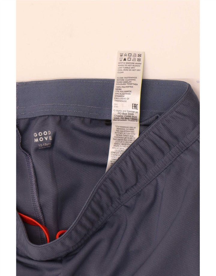 Marks & Spencer Boys Sport Shorts 12-13 Years Navy Blue Polyester