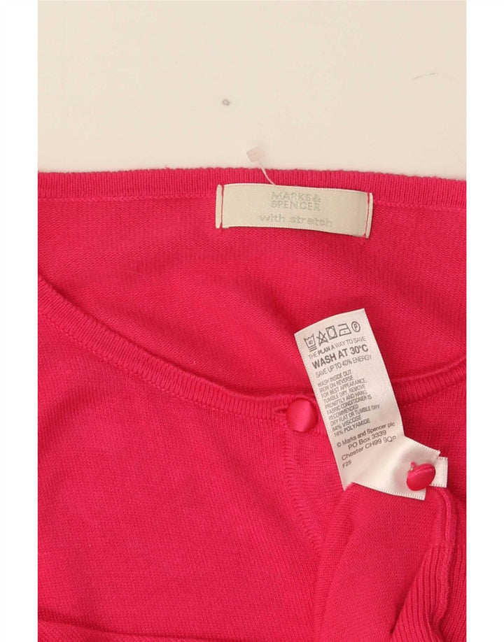 Marks & Spencer Womens Cardigan Sweater UK 8 Small  Pink Viscose