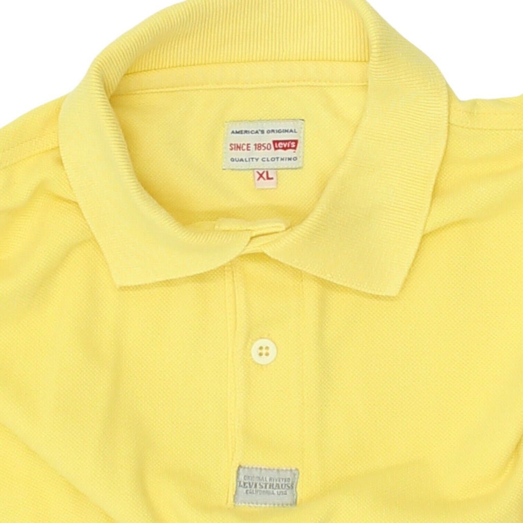 Levi's Mens Yellow Cotton Polo Shirt | Vintage 90s Designer Top VTG | Vintage Messina Hembry | Thrift | Second-Hand Messina Hembry | Used Clothing | Messina Hembry 