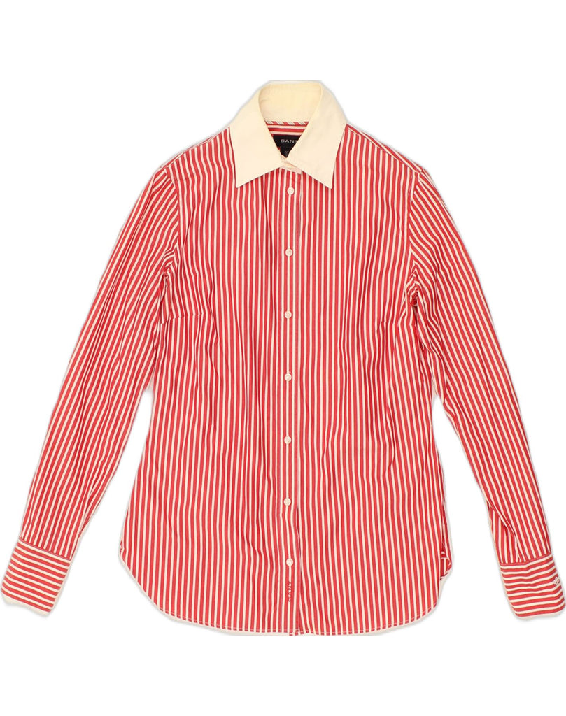 GANT Womens Shirt UK 12 Medium  Red Striped Cotton | Vintage Gant | Thrift | Second-Hand Gant | Used Clothing | Messina Hembry 