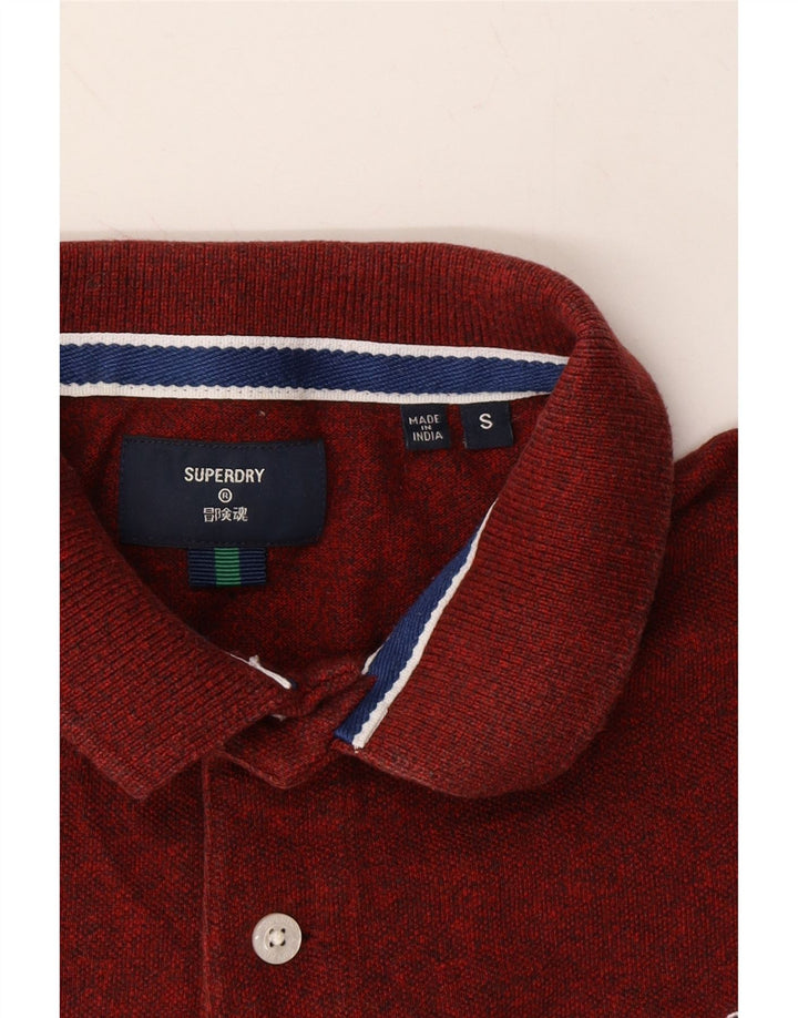 SUPERDRY Mens Polo Shirt Small Burgundy Cotton Vintage Superdry and Second-Hand Superdry from Messina Hembry 