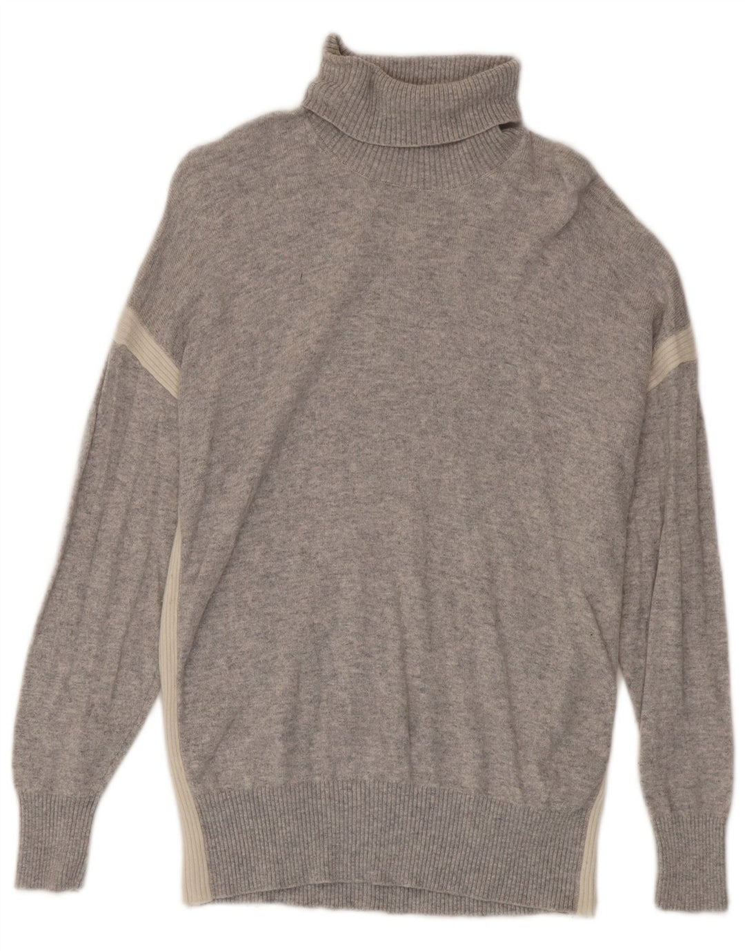Reiss Mens Roll Neck Jumper Sweater Medium Grey Colourblock Wool