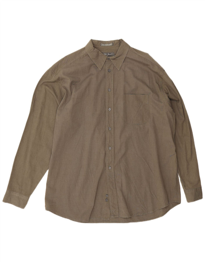 Eddie Bauer Mens Shirt XL Khaki Cotton