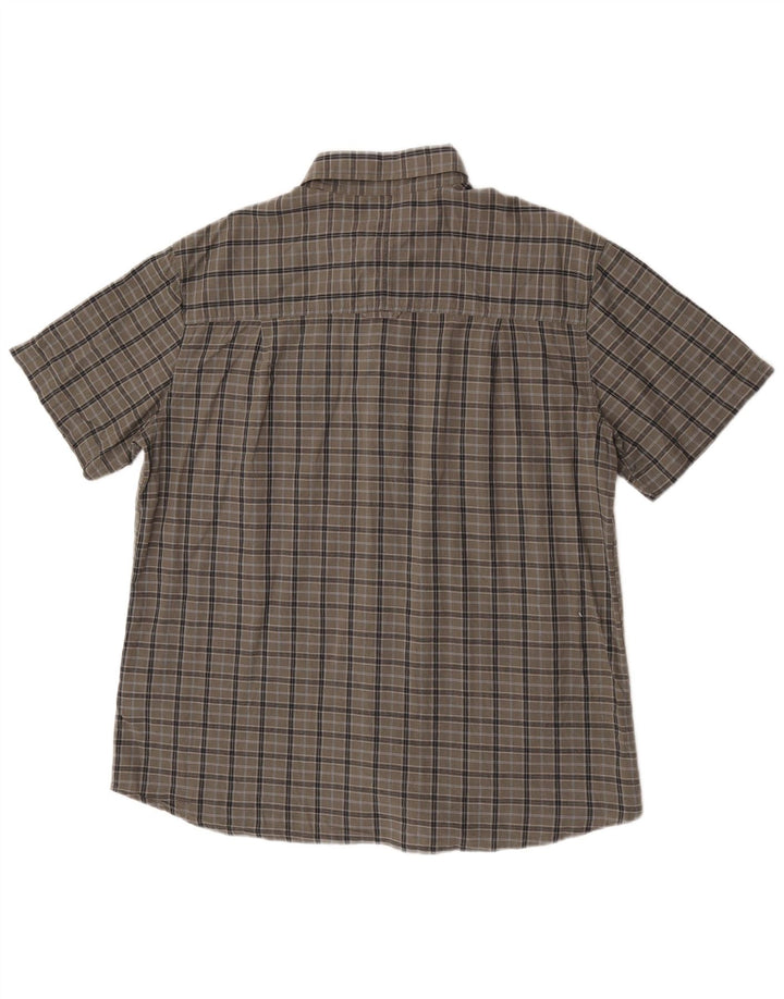 Mountain Warehouse Mens Short Sleeve Shirt XL Grey Check Cotton