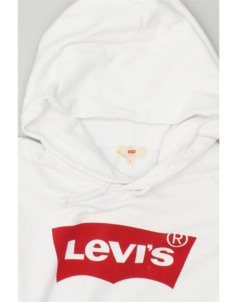 LEVI'S Womens Loose Fit Hoodie Jumper UK 18 XL White Cotton | Vintage Levi's | Thrift | Second-Hand Levi's | Used Clothing | Messina Hembry 