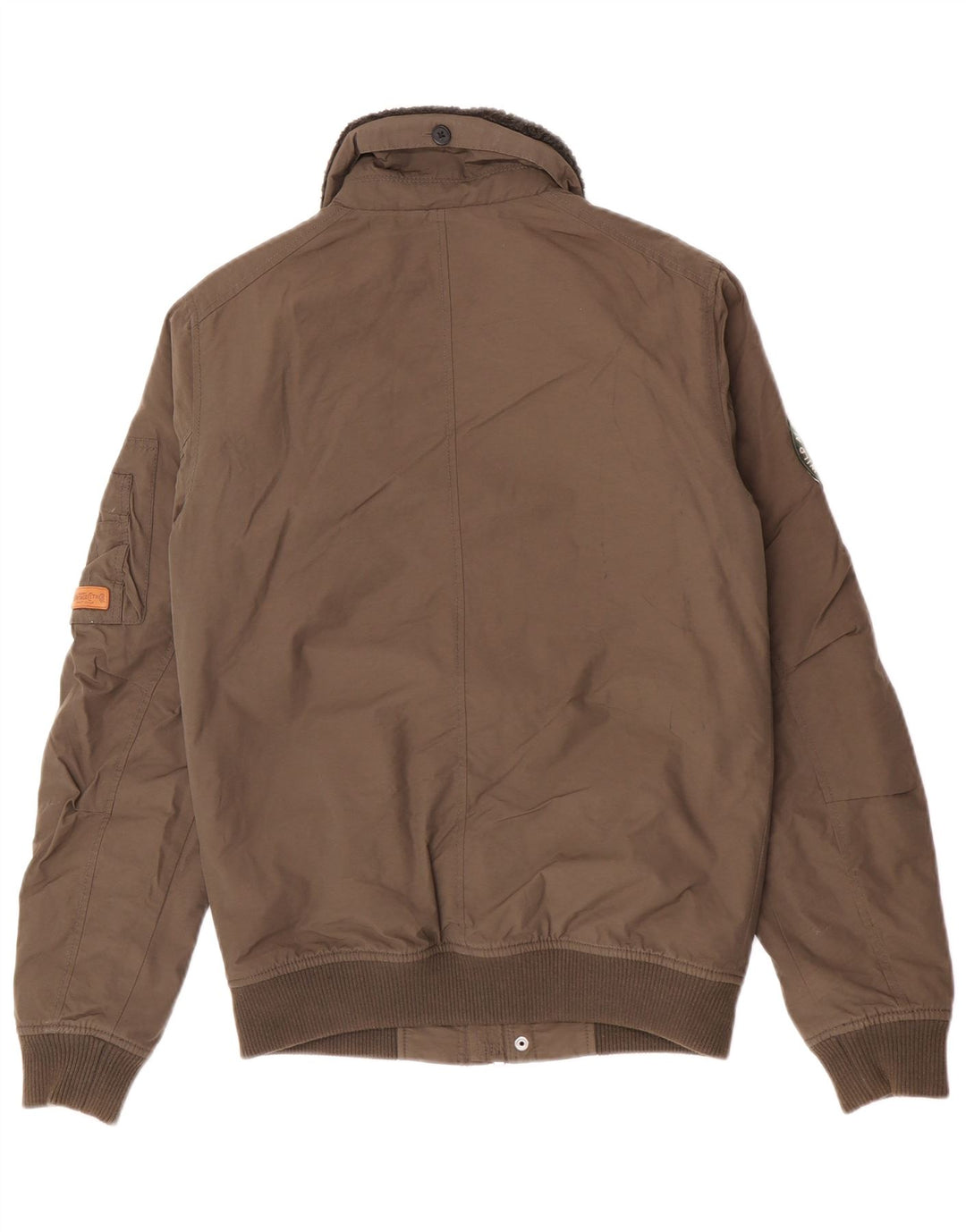 Jack & Jones Mens Bomber Jacket UK 34 XS Khaki Cotton