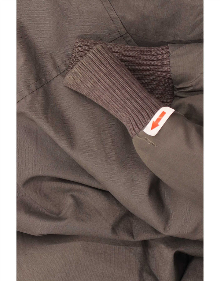 Woolrich Mens Hooded Padded Bomber Jacket UK 40 Large Grey Cotton