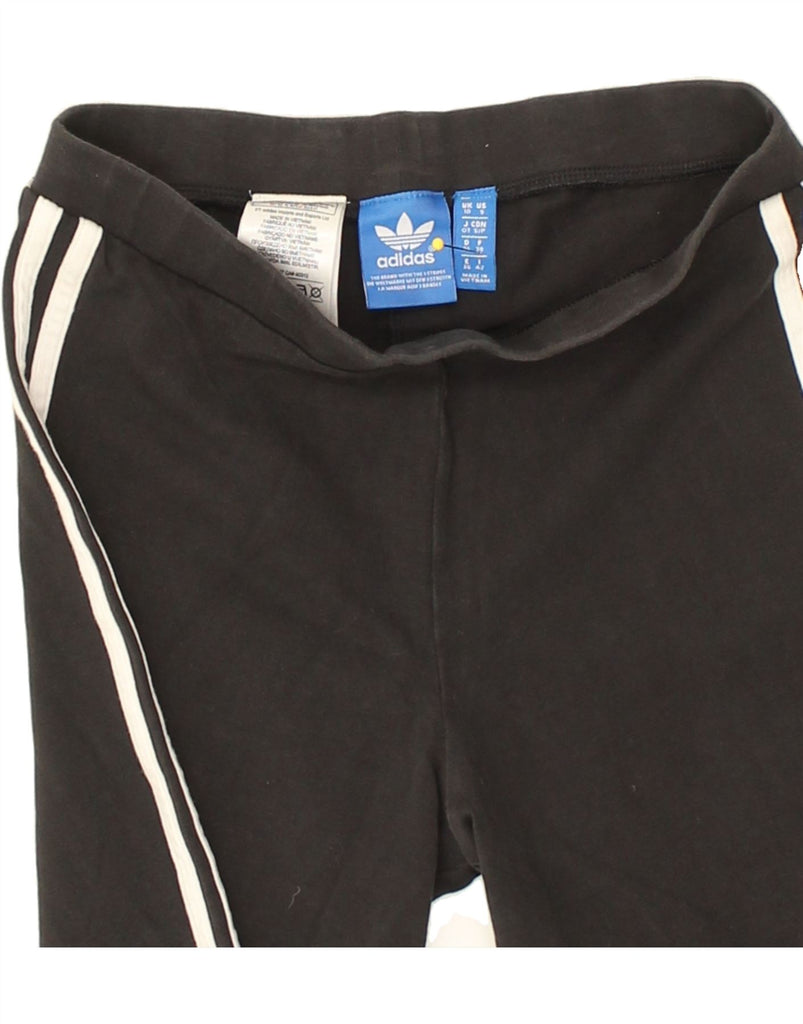 ADIDAS Womens Graphic Leggings UK 10 Small  Black Cotton | Vintage Adidas | Thrift | Second-Hand Adidas | Used Clothing | Messina Hembry 