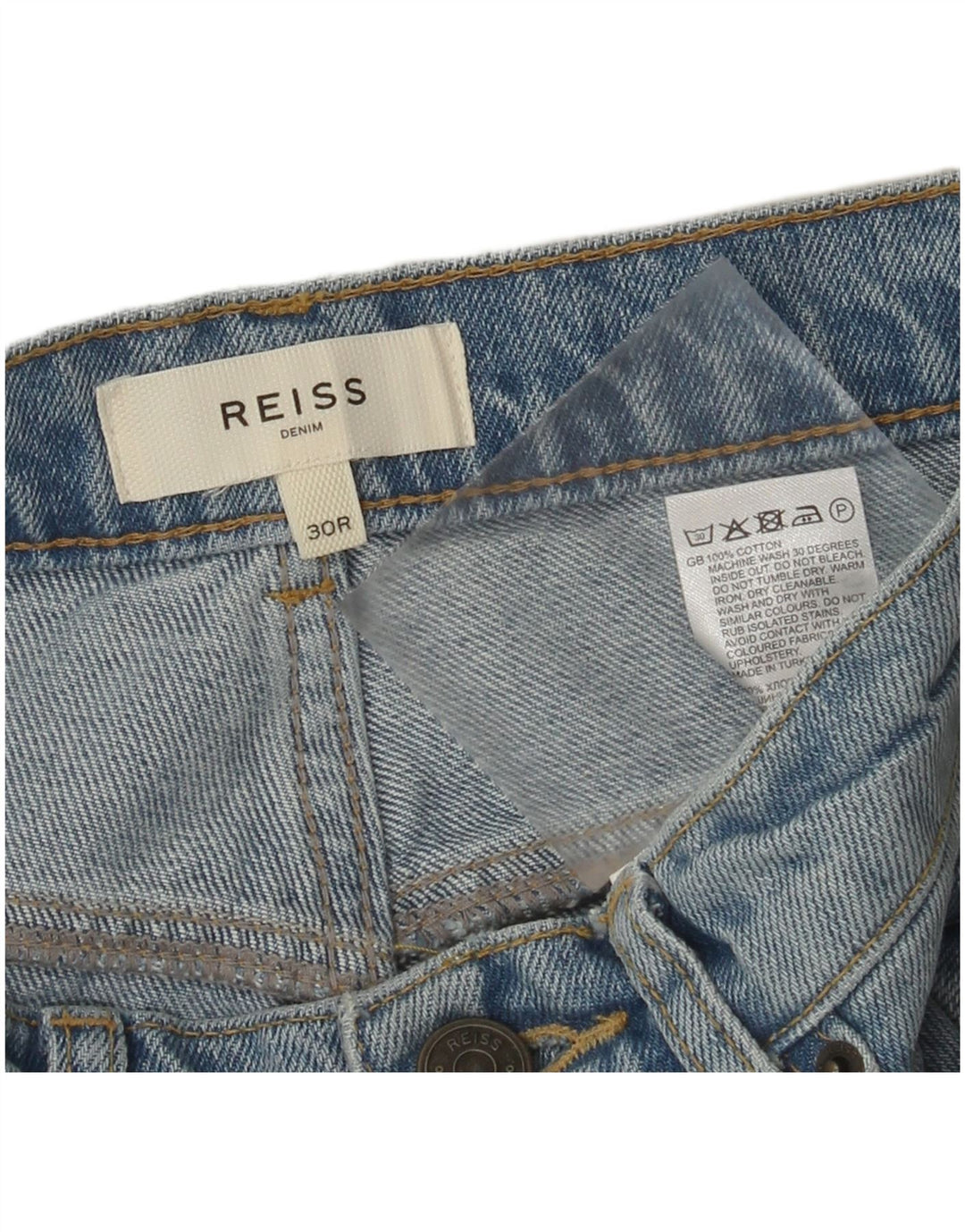 Reiss Mens Tapered Jeans W30 L28 Blue Cotton