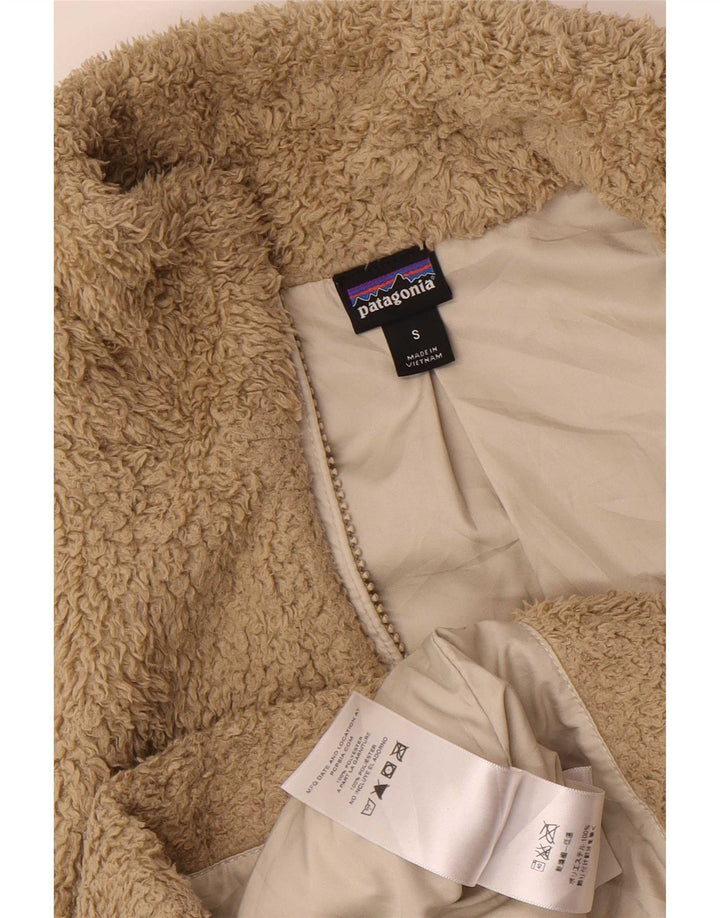 Patagonia Womens Fleece Gilet UK 10 Small Beige Polyester