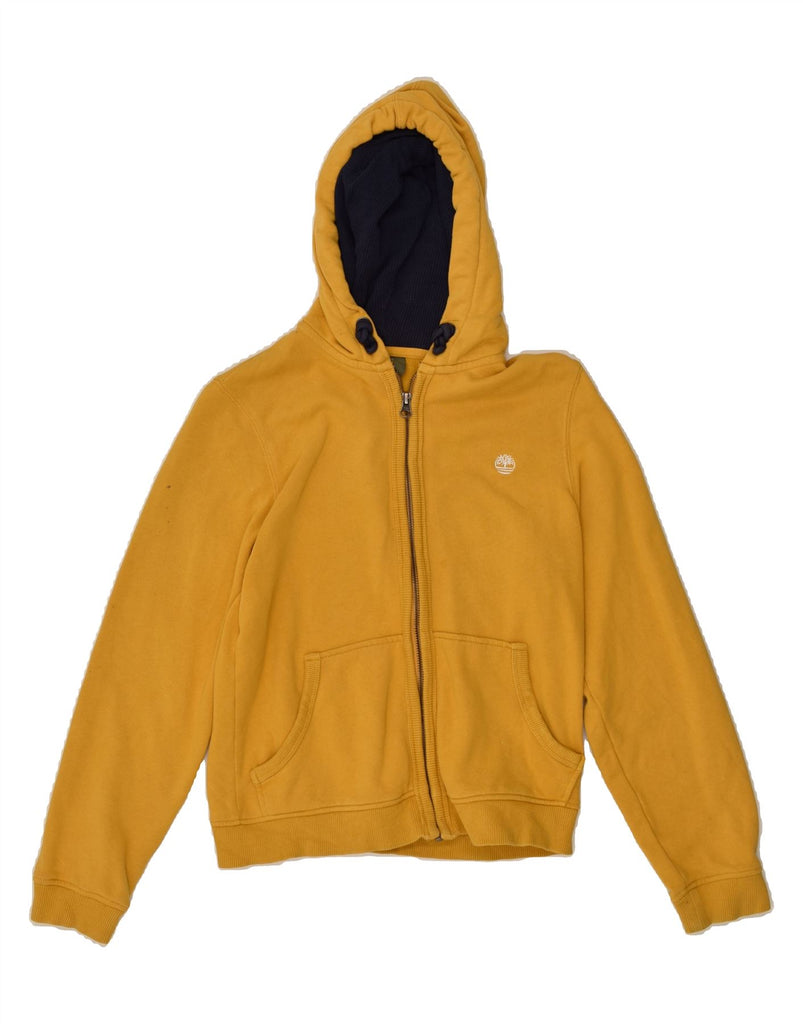 TIMBERLAND Boys Zip Hoodie Sweater 11-12 Years XS Yellow Cotton | Vintage Timberland | Thrift | Second-Hand Timberland | Used Clothing | Messina Hembry 