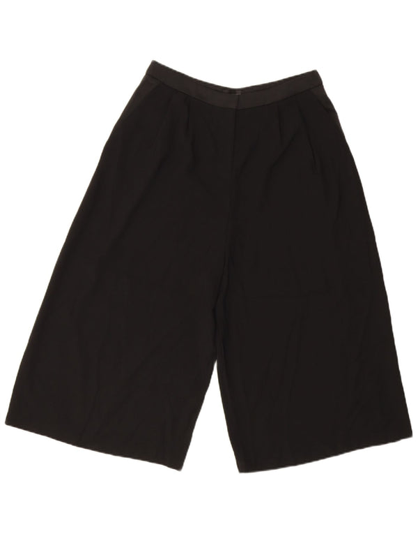 Topshop Womens High Waist Wide Leg Bermuda Shorts UK 10 Small W28 Black