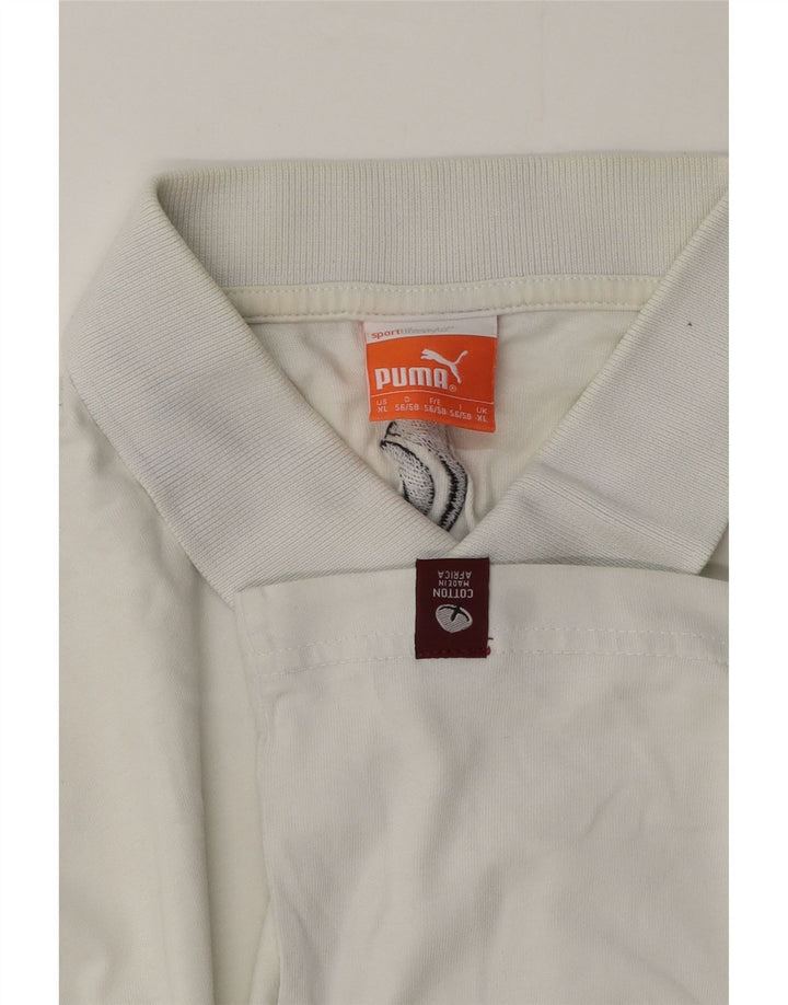 Puma Mens Polo Shirt XL White Cotton