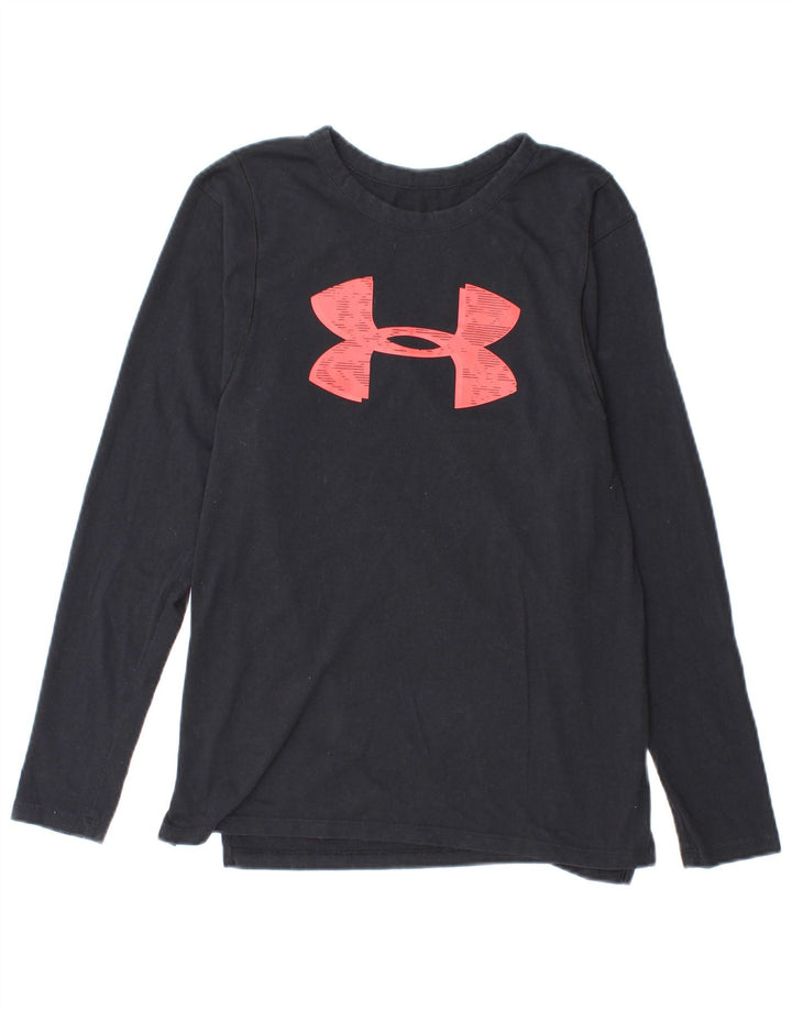 Under Armour Womens Graphic Top Long Sleeve UK 10 Small Navy Blue