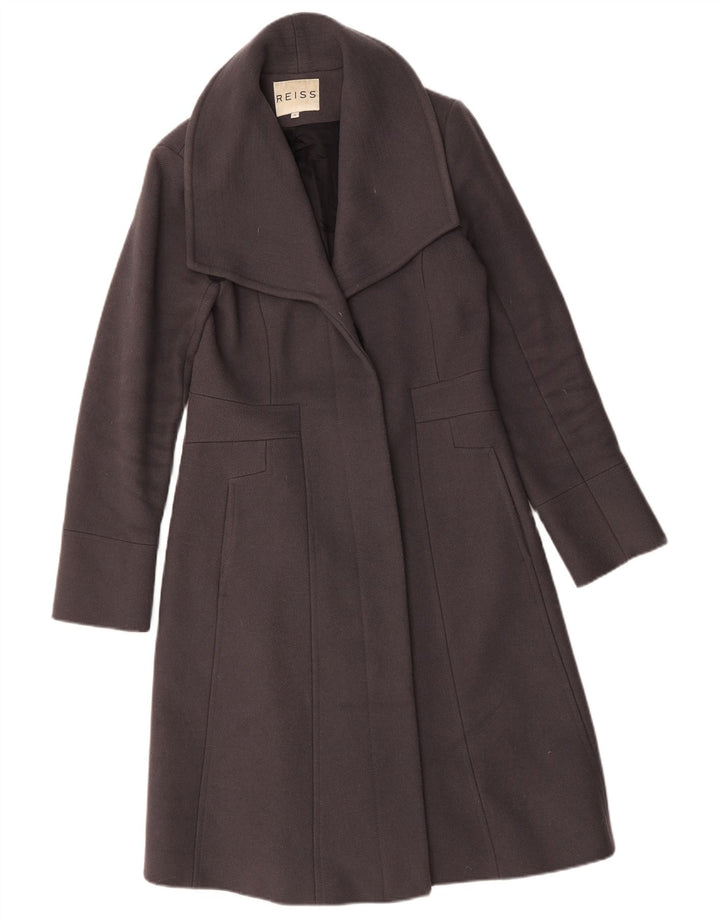 Reiss Womens Overcoat UK 14 Medium Grey Wool