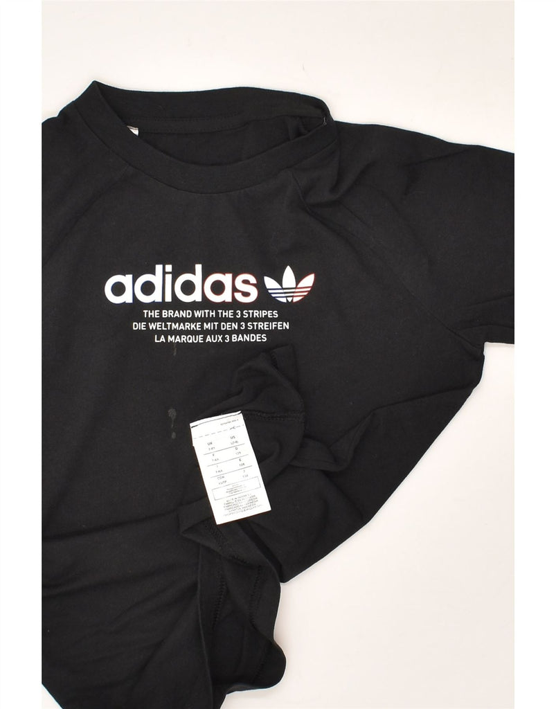 ADIDAS Boys Graphic T-Shirt Top 7-8 Years Black Cotton | Vintage Adidas | Thrift | Second-Hand Adidas | Used Clothing | Messina Hembry 