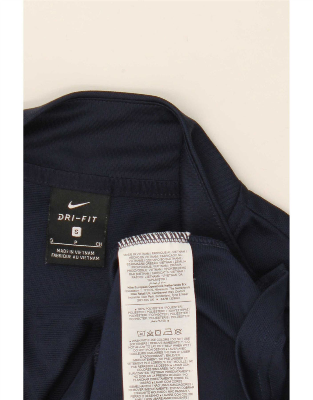 Nike Mens Dri Fit Tracksuit Top Jacket Small Navy Blue Polyester