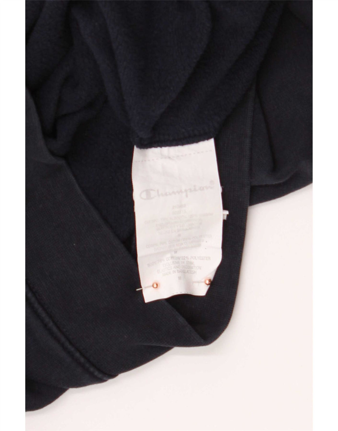 Champion Mens Hoodie Jumper Medium Navy Blue Cotton