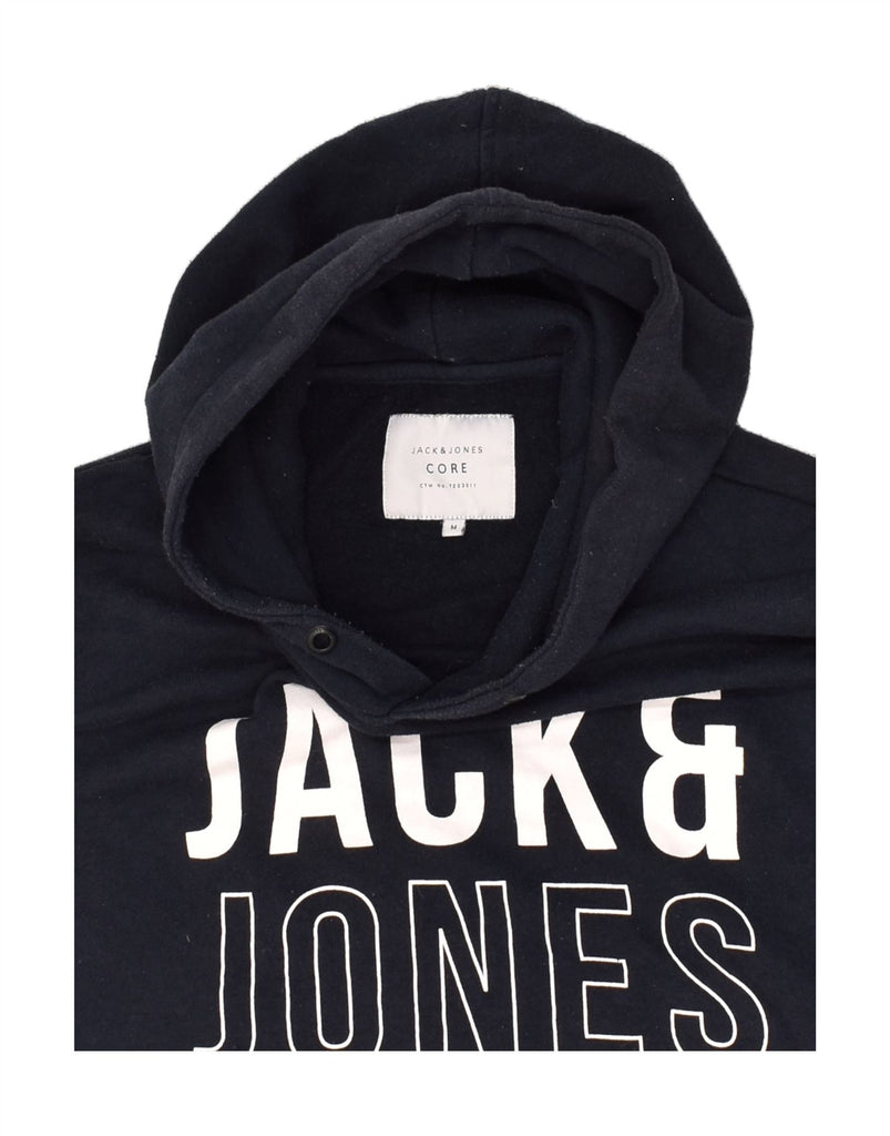 JACK & JONES Mens Graphic Hoodie Jumper Medium Navy Blue Polyester | Vintage Jack & Jones | Thrift | Second-Hand Jack & Jones | Used Clothing | Messina Hembry 