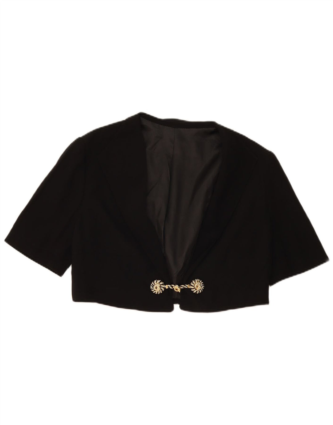 Vintage Womens Short Sleeve Bolero Jacket UK 14 Medium Black