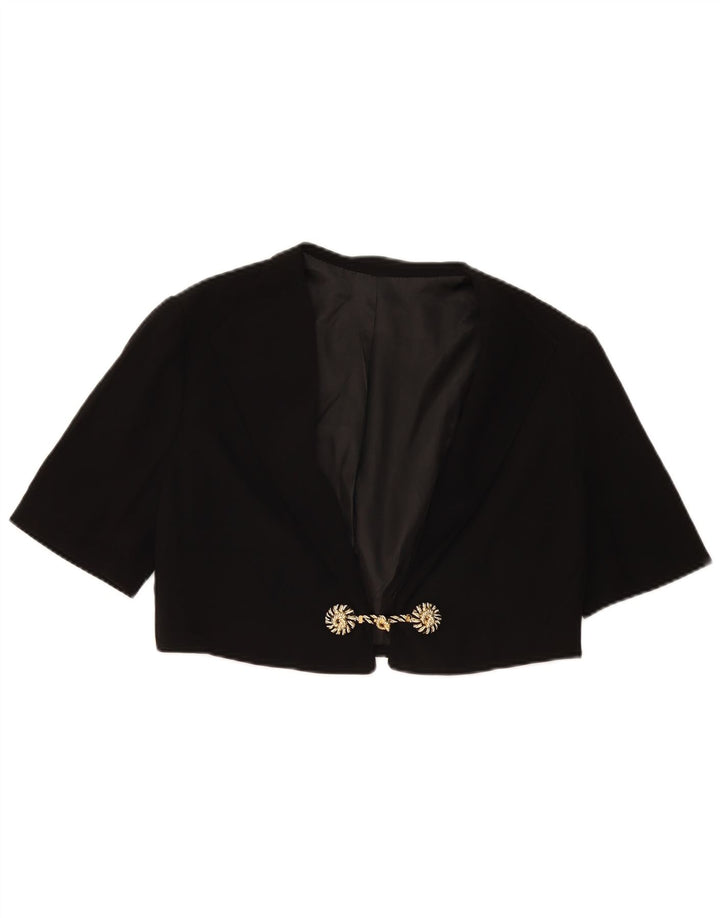 Vintage Womens Short Sleeve Bolero Jacket UK 14 Medium Black