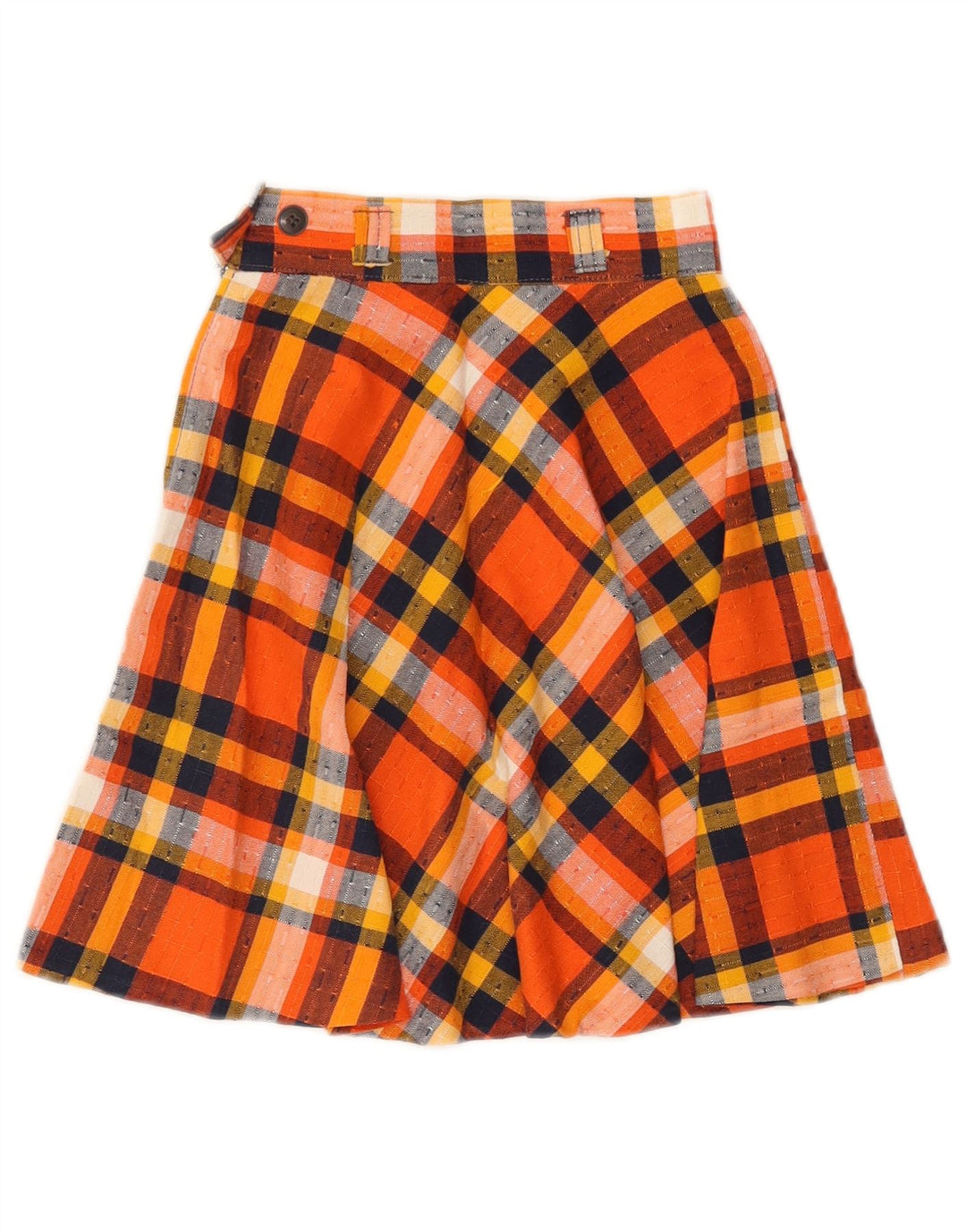 Vintage Womens A-Line Skirt W22 2XS  Orange Plaid