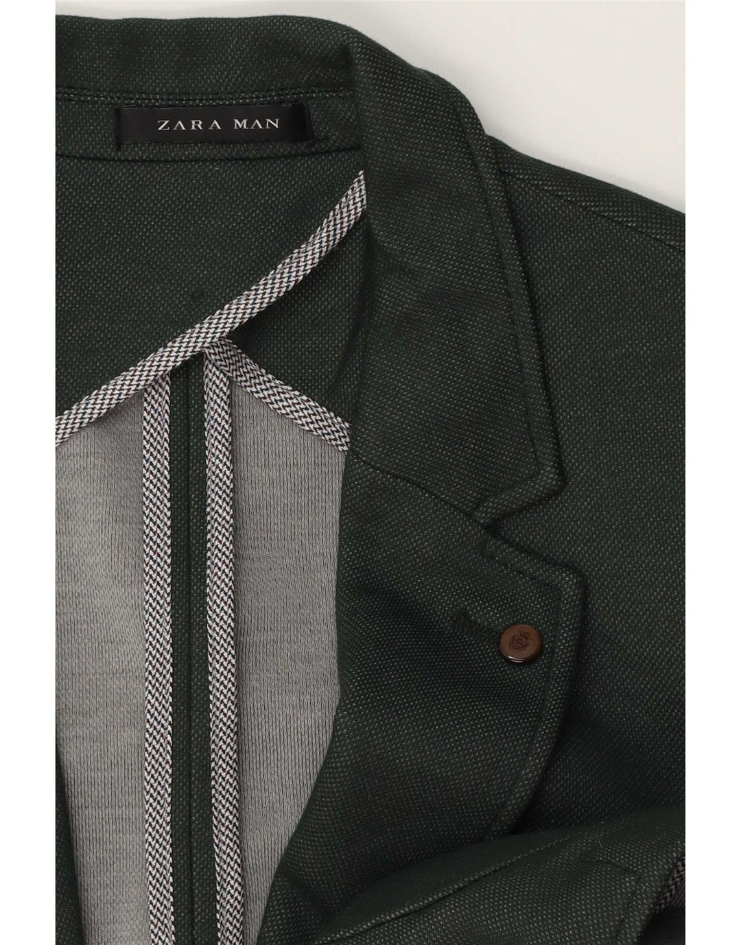 Zara Mens 2 Button Blazer Jacket UK 38 Medium Green