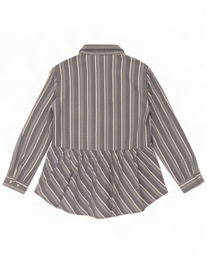 Love Notes Womens Shirt Blouse UK 12 Medium Blue Striped Cotton