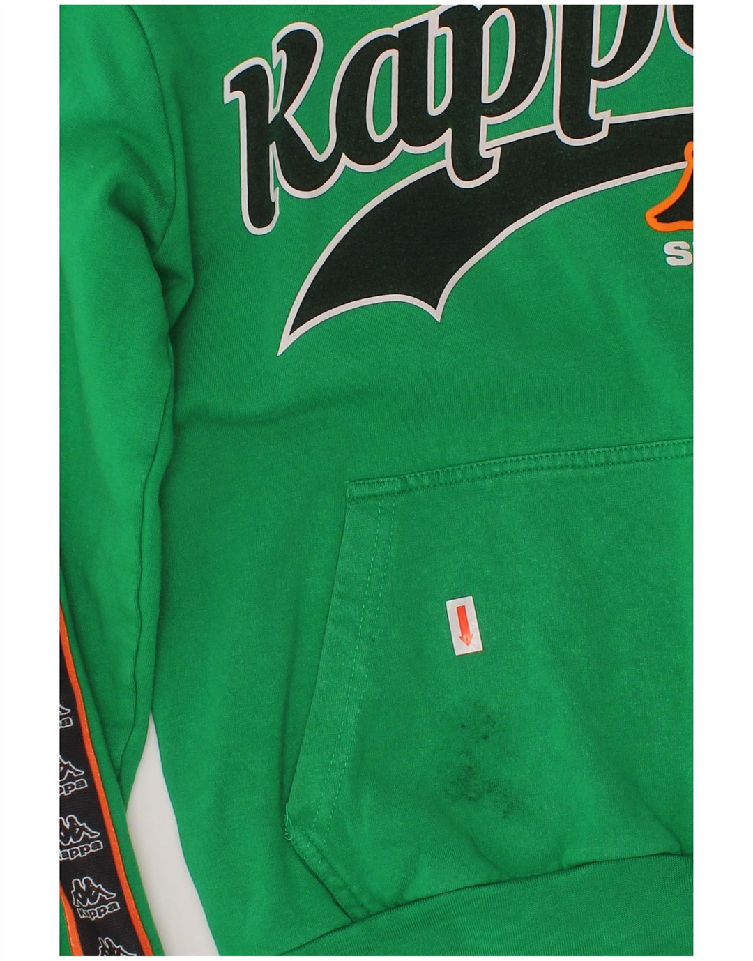 KAPPA Boys Graphic Hoodie Jumper 9-10 Years Green Colourblock Cotton