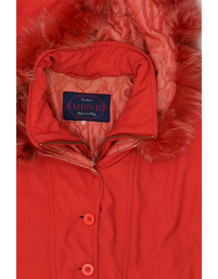 VINTAGE Womens Graphic Hooded Padded Jacket IT 48 XL Red Animal Print | Vintage Vintage | Thrift | Second-Hand Vintage | Used Clothing | Messina Hembry 