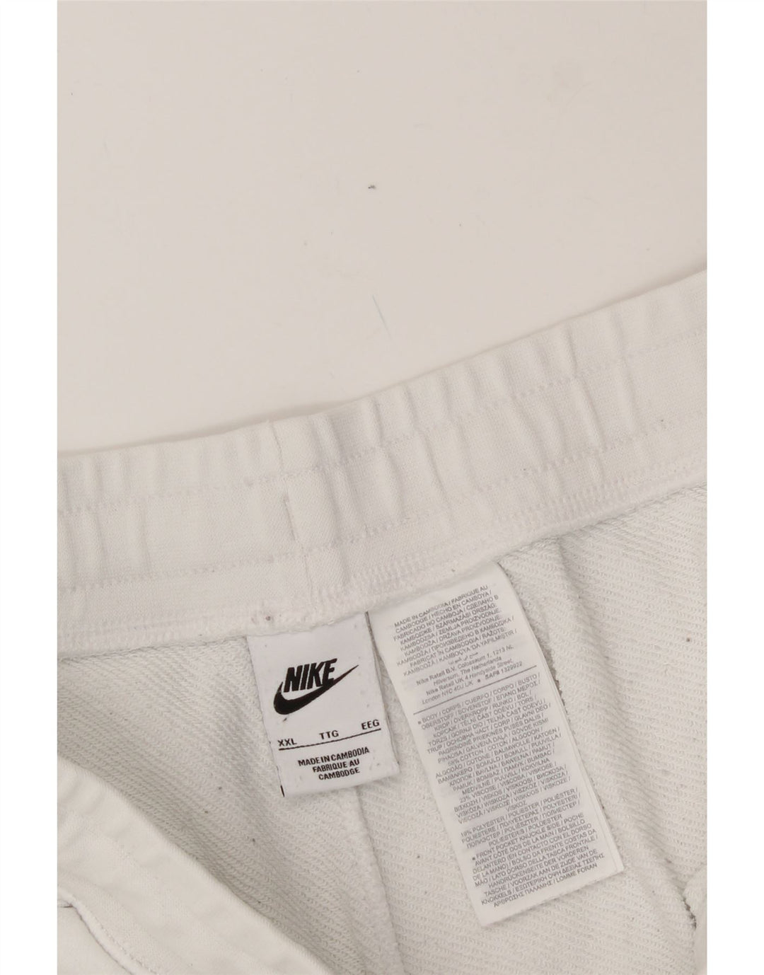 NIKE Mens Graphic Sport Shorts 2XL  White Cotton Vintage Nike and Second-Hand Nike from Messina Hembry 