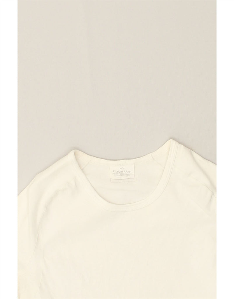 CALVIN KLEIN Womens T-Shirt Top UK 12 Medium White Cotton | Vintage Calvin Klein | Thrift | Second-Hand Calvin Klein | Used Clothing | Messina Hembry 