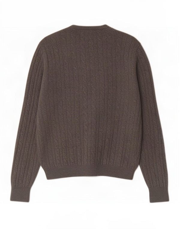 Jack Wills Mens Crew Neck Jumper Sweater Large Grey Merino Wool