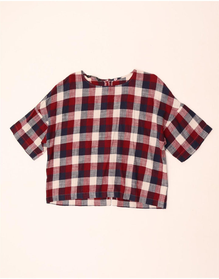Zara Womens Short Sleeve Shirt Blouse UK 16 Large Multicoloured Check
