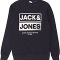 JACK & JONES Mens Core Graphic Sweatshirt Jumper Small Navy Blue Cotton Vintage Jack & Jones and Second-Hand Jack & Jones from Messina Hembry 