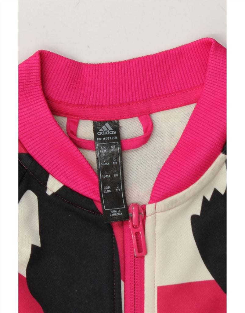 ADIDAS Girls Aeroready Tracksuit Top Jacket 14-15 Years Pink Colourblock Vintage Adidas and Second-Hand Adidas from Messina Hembry 