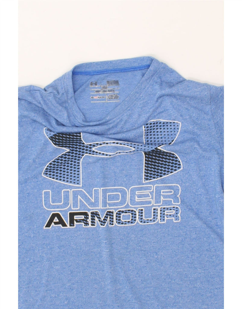 UNDER ARMOUR Boys Heat Gear Graphic T-Shirt Top 15-16 Years Blue | Vintage Under Armour | Thrift | Second-Hand Under Armour | Used Clothing | Messina Hembry 