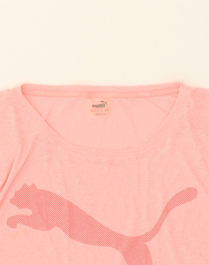 PUMA Womens Graphic T-Shirt Top UK 20 2XL Pink Polyester | Vintage Puma | Thrift | Second-Hand Puma | Used Clothing | Messina Hembry 