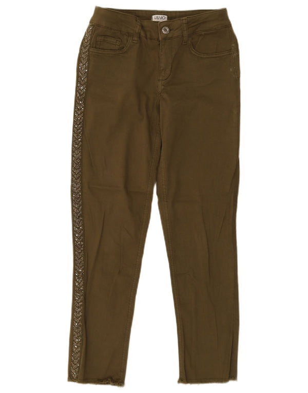 Liu Jo Womens Slim Jeans W27 L25 Khaki Cotton