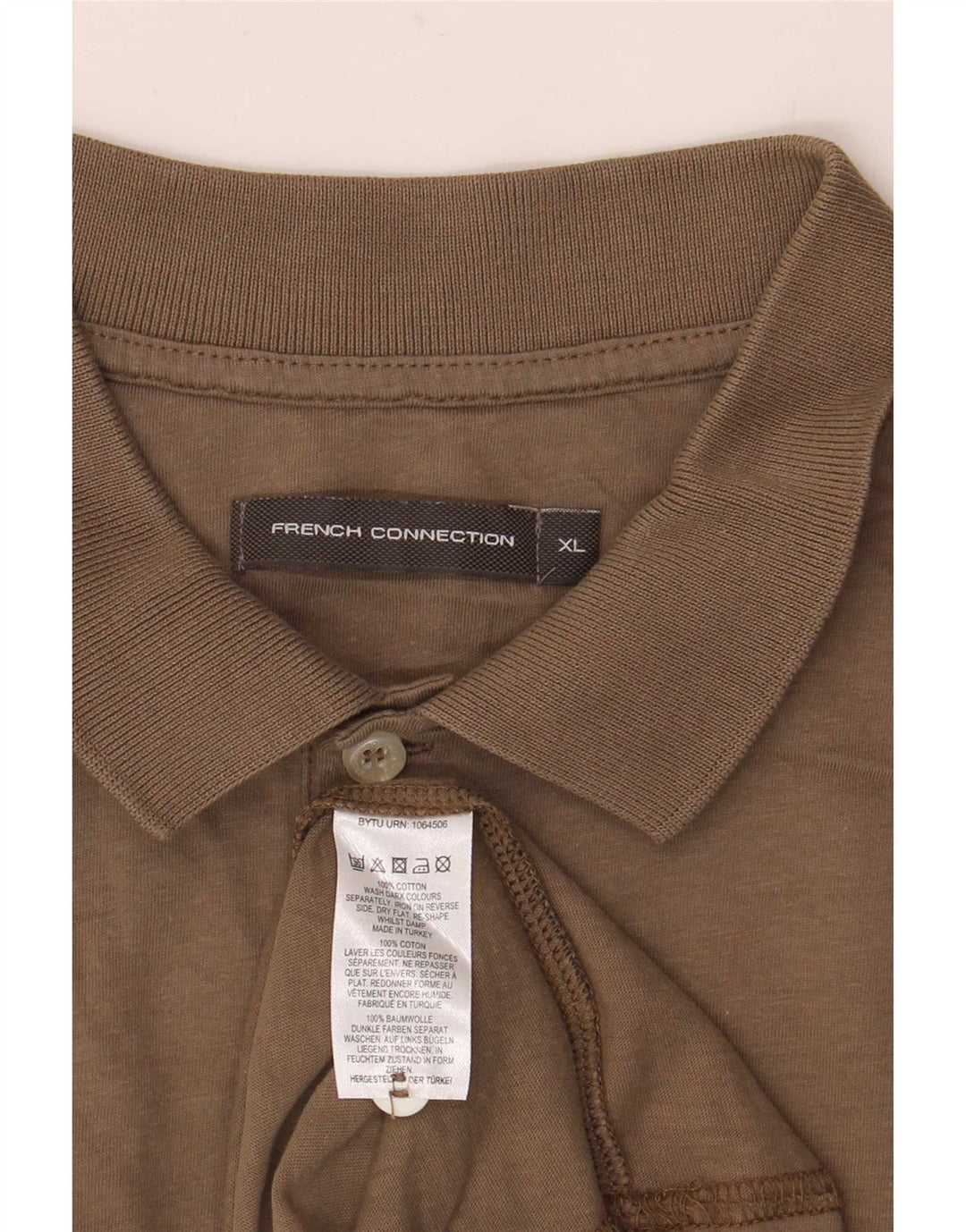 French Connection Mens Polo Shirt XL Brown Cotton