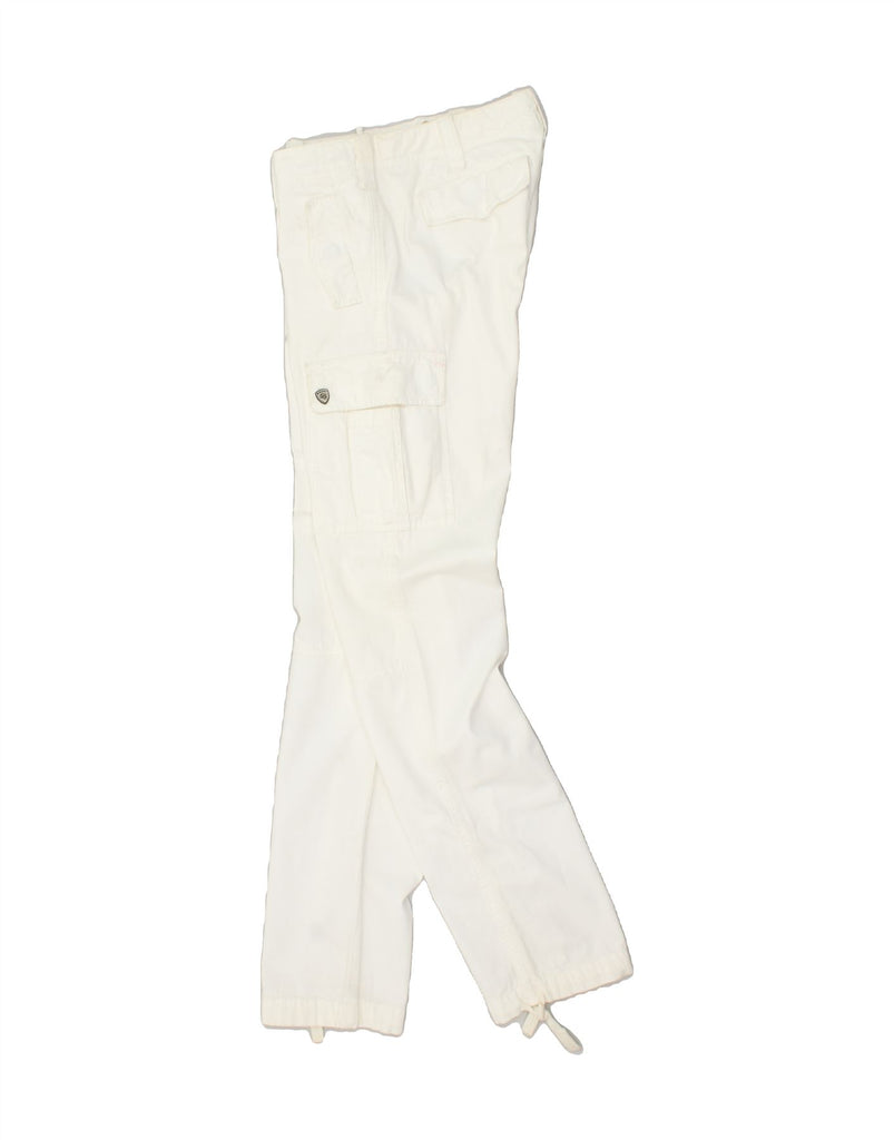 BLAUER Womens Straight Cargo Trousers W31 L34 White Cotton | Vintage Blauer | Thrift | Second-Hand Blauer | Used Clothing | Messina Hembry 