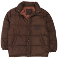 TRADEMARK Mens Loose Fit Padded Jacket IT 46 Small Brown Polyamide